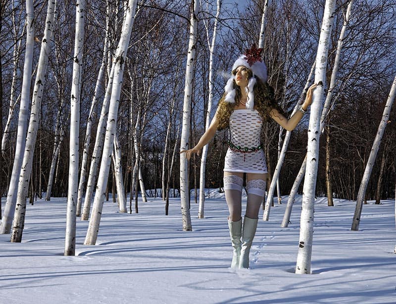 Sex doll in Snow